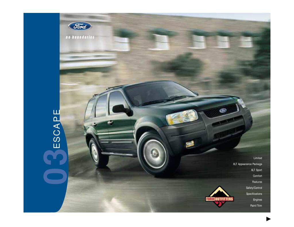 2003 ford us escape.pdf (712 KB) - Katalogy a prospekty - Anglicky (EN)